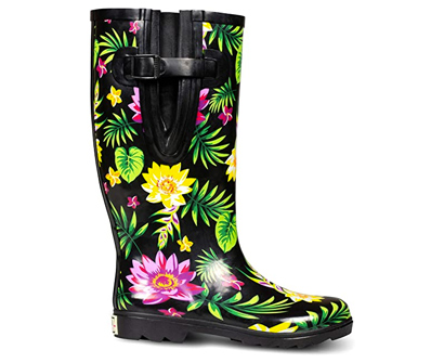 extra touch wide calf rubber rain boots