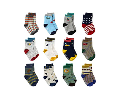 laisor 12 pack of non-skid boy's ankle socks