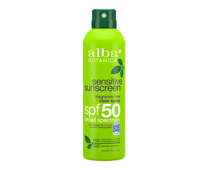 alba botanica fragrance-free clear spray sensitive sunscreen