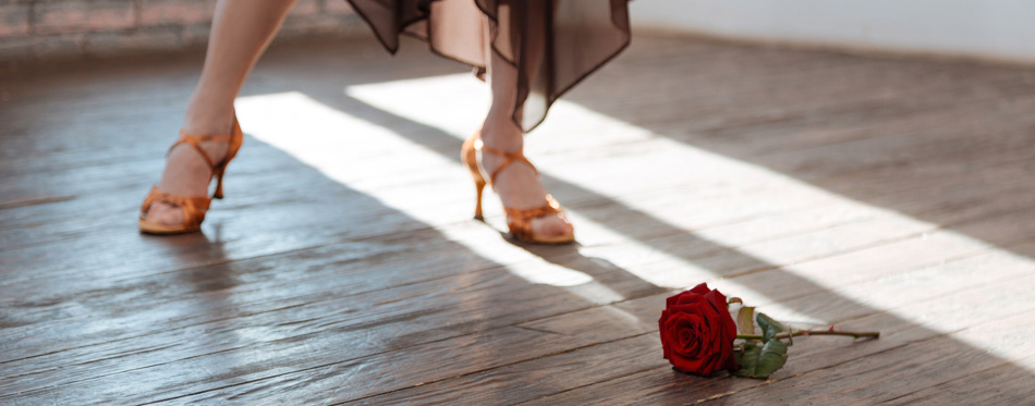 ballroom shoes and rose