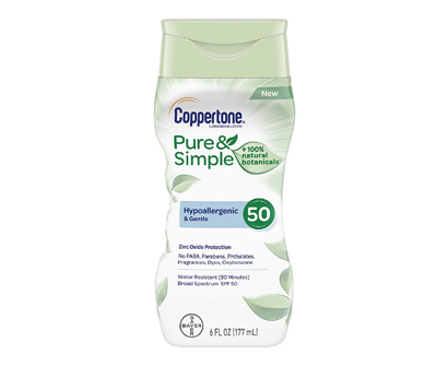 coppertone pure & simple spf 50 sunscreen lotion
