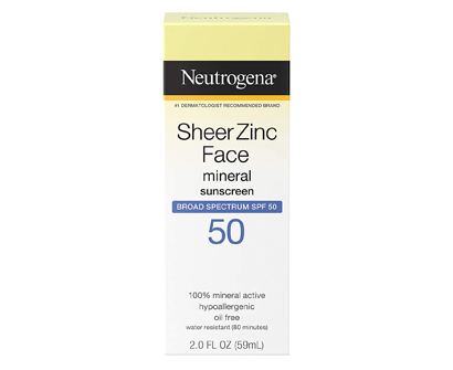 neutrogena sheer zinc oxide dry-touch face sunscreen