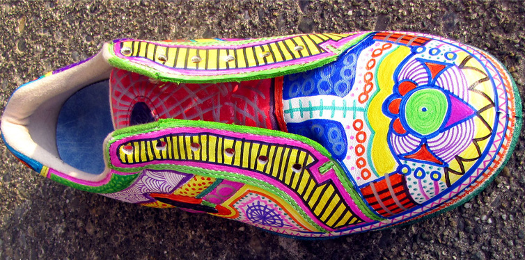 acrylic painted shoes