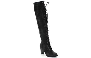 forever women’s chunky heel lace up riding boots
